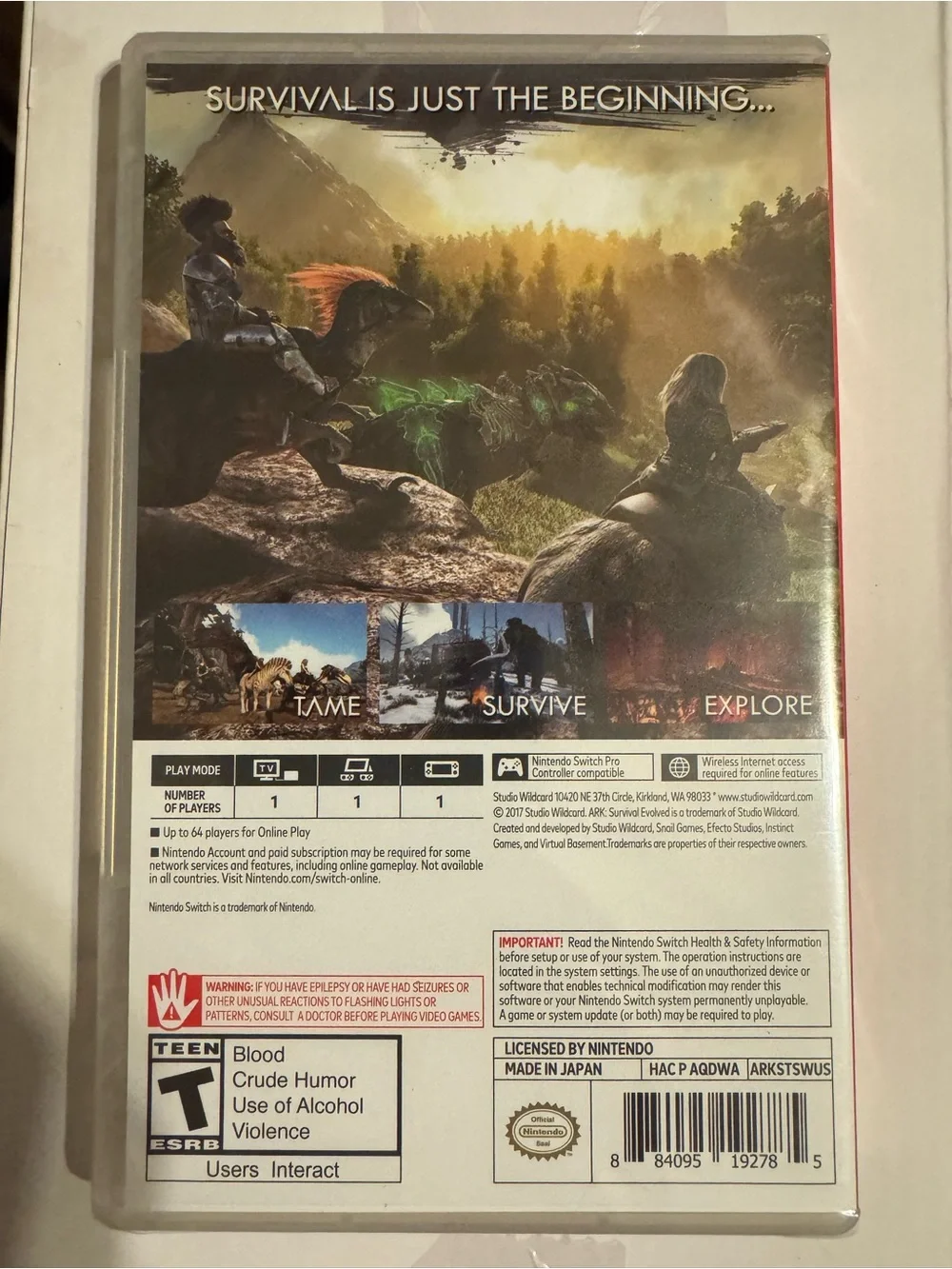 Nintendo ARK: Survival Evolved — Green/Brown/Red Accents